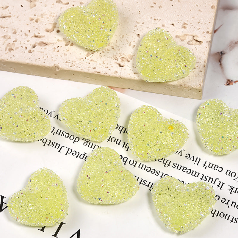 Wholesale 20pcs Rhinestone Heart Acrylic Beads Soft Sugar Beads